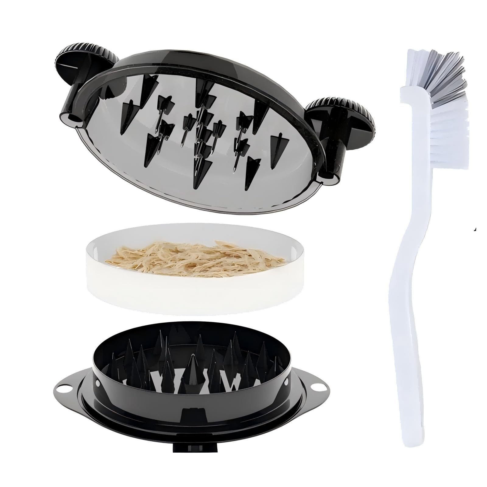 Popaice deshilachador de pollo con puntas de acero inoxidable para desmenuzar rápido.