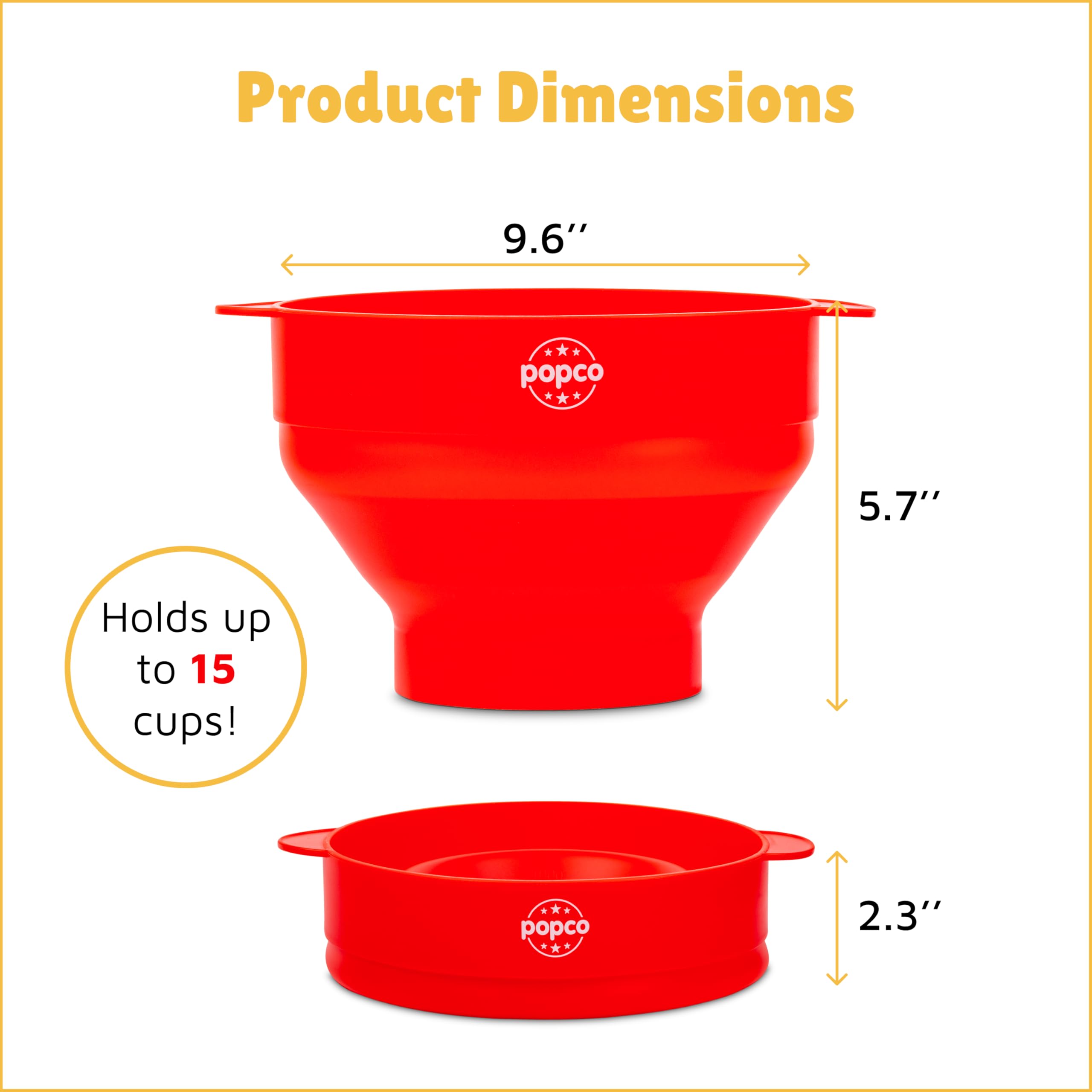 Bol de silicona POPCO, durable y apto para lavavajillas.