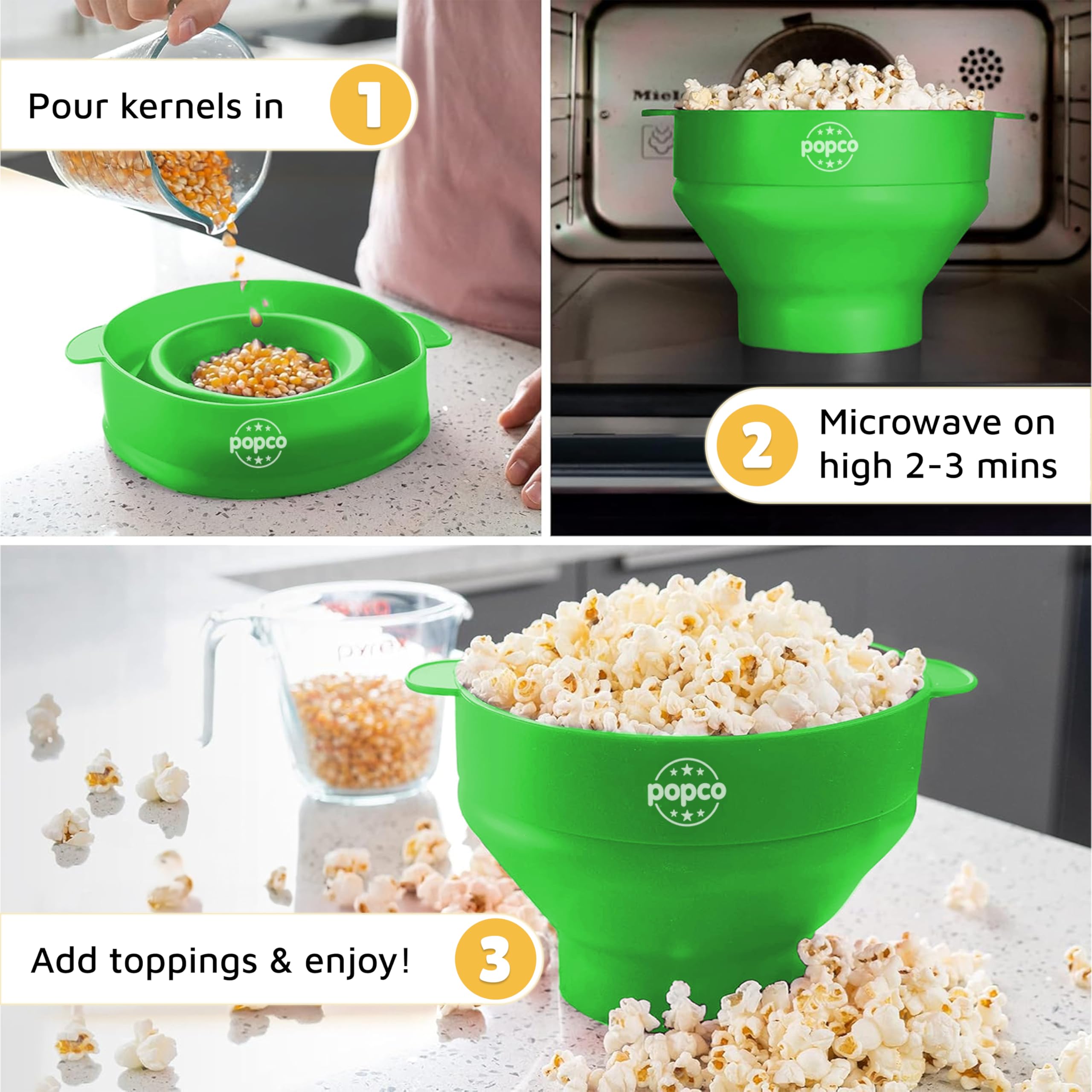 POPCO con asas y tapa para manejo cómodo