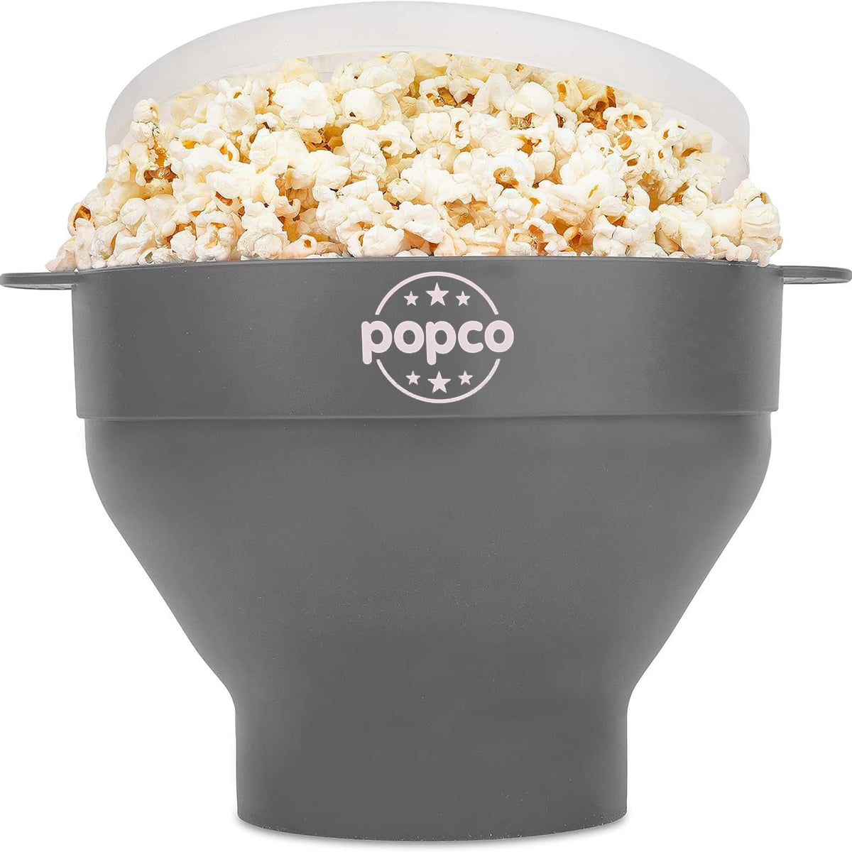 Palomitera POPCO de silicona con tapa y asas, segura para microondas