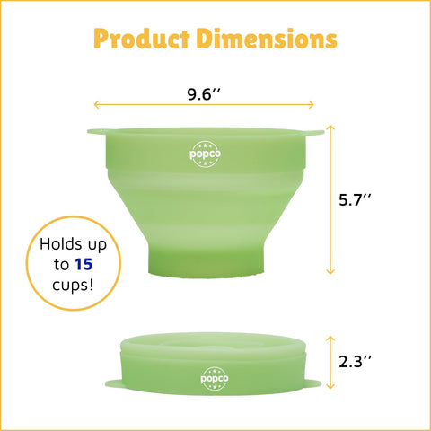 POPCO palomitero de silicona plegable para almacenamiento compacto