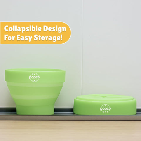 POPCO palomitero de silicona verde transparente para una cocina alegre