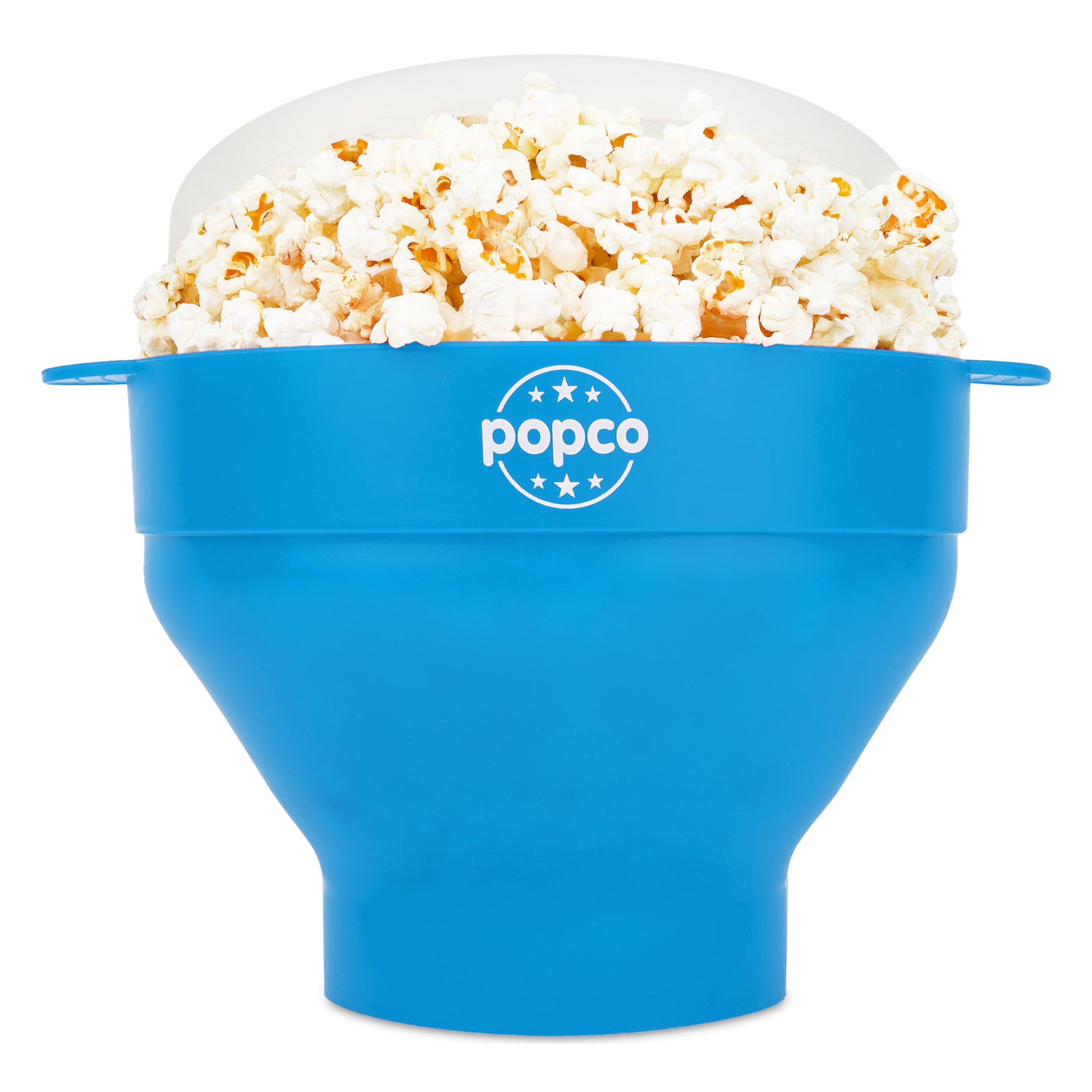 Popco, tazon de silicona plegable y transparente para hacer palomitas en microondas.