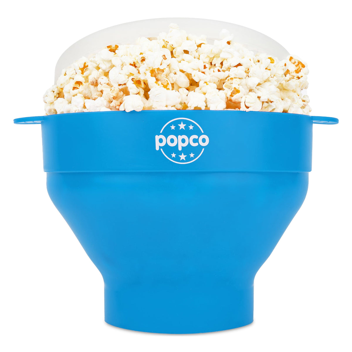 Popco, tazon de silicona plegable y transparente para hacer palomitas en microondas.