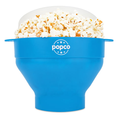 Popco, tazon de silicona plegable y transparente para hacer palomitas en microondas.