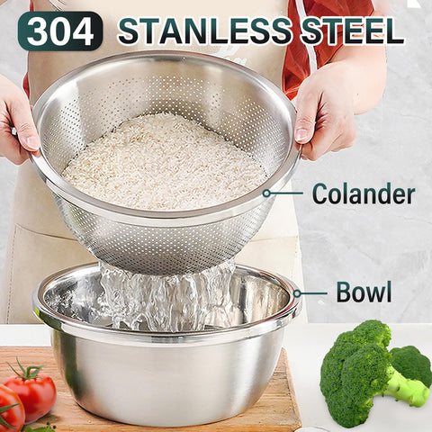 POPGRADE bol mezclador de acero 304 para batidos y ensaladas.