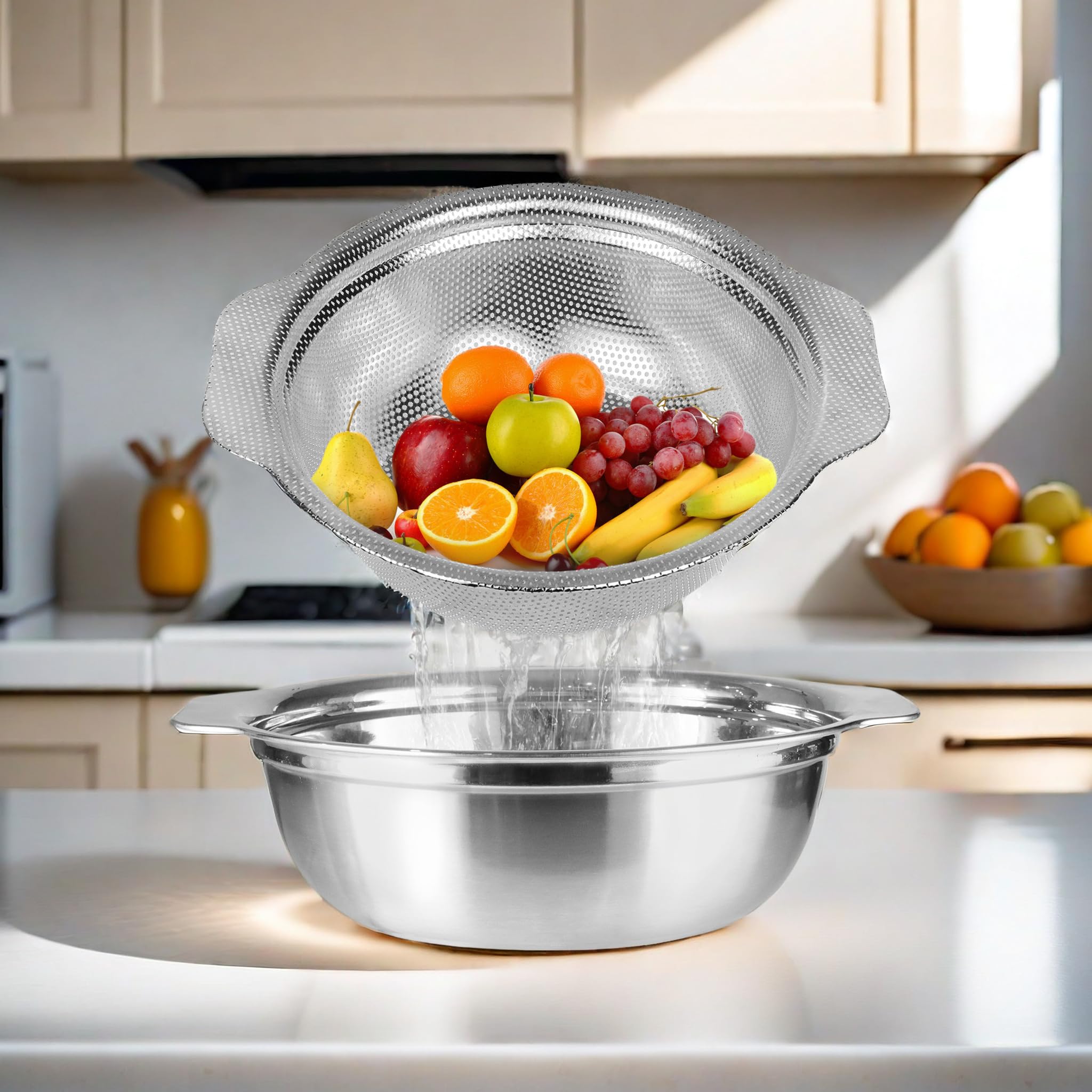 POPGRADE colador con mango ergonómico para un agarre cómodo