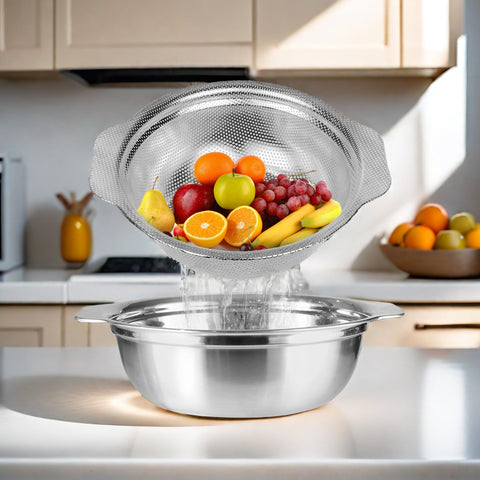 POPGRADE colador con mango ergonómico para un agarre cómodo