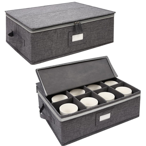 Popoly almacenamiento de tazas con divisiones ajustables para organizar eficientemente.