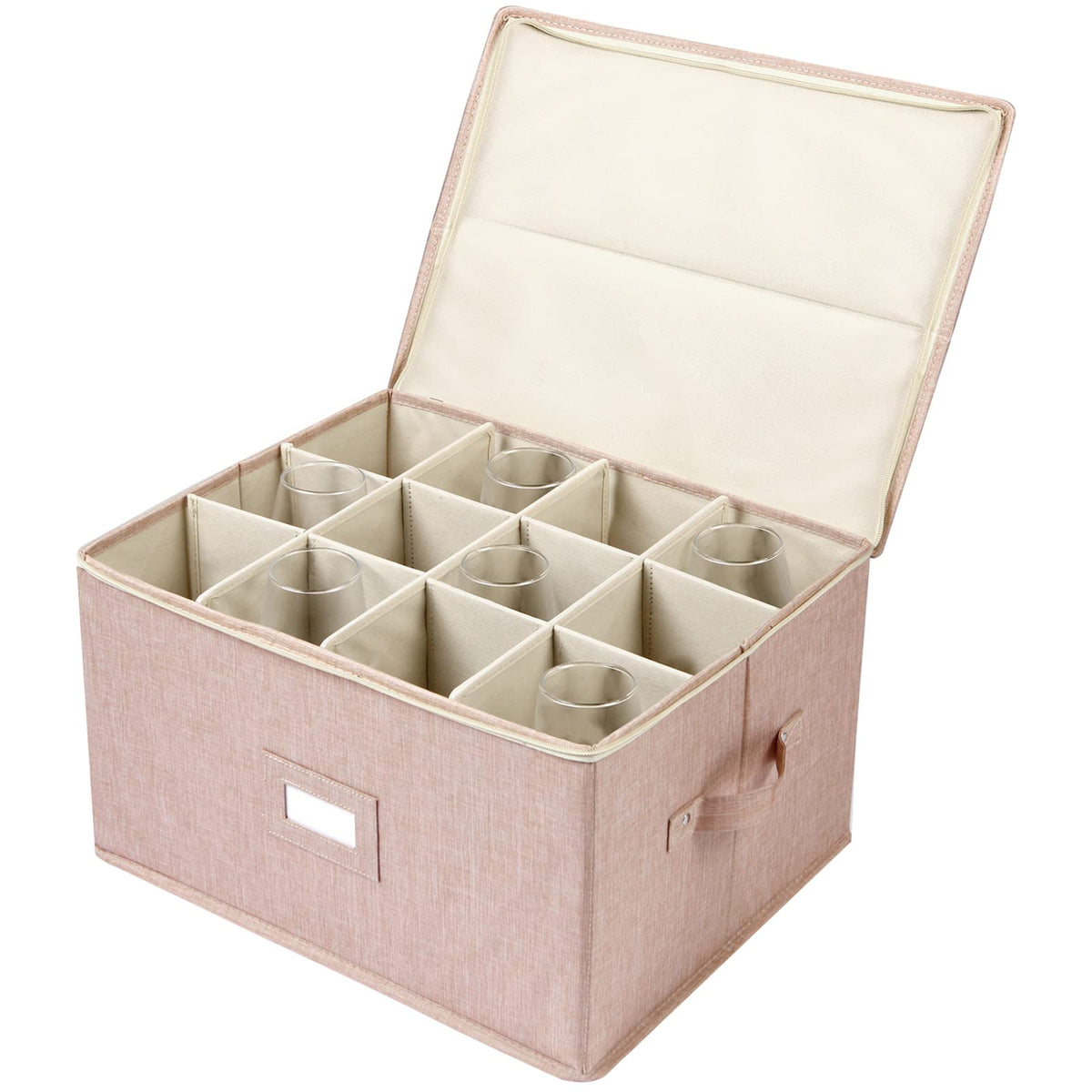 Popoly caja para copas de vino con divisores protege y organiza 12 copas