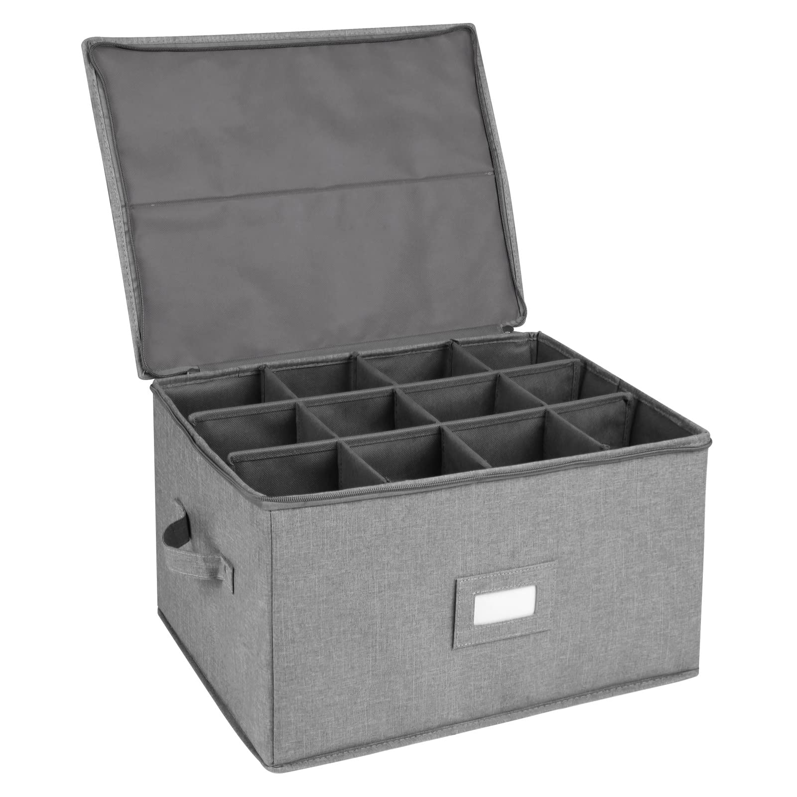 Popoly caja de cristalería para 12 copas con divisiones acolchadas para protección.