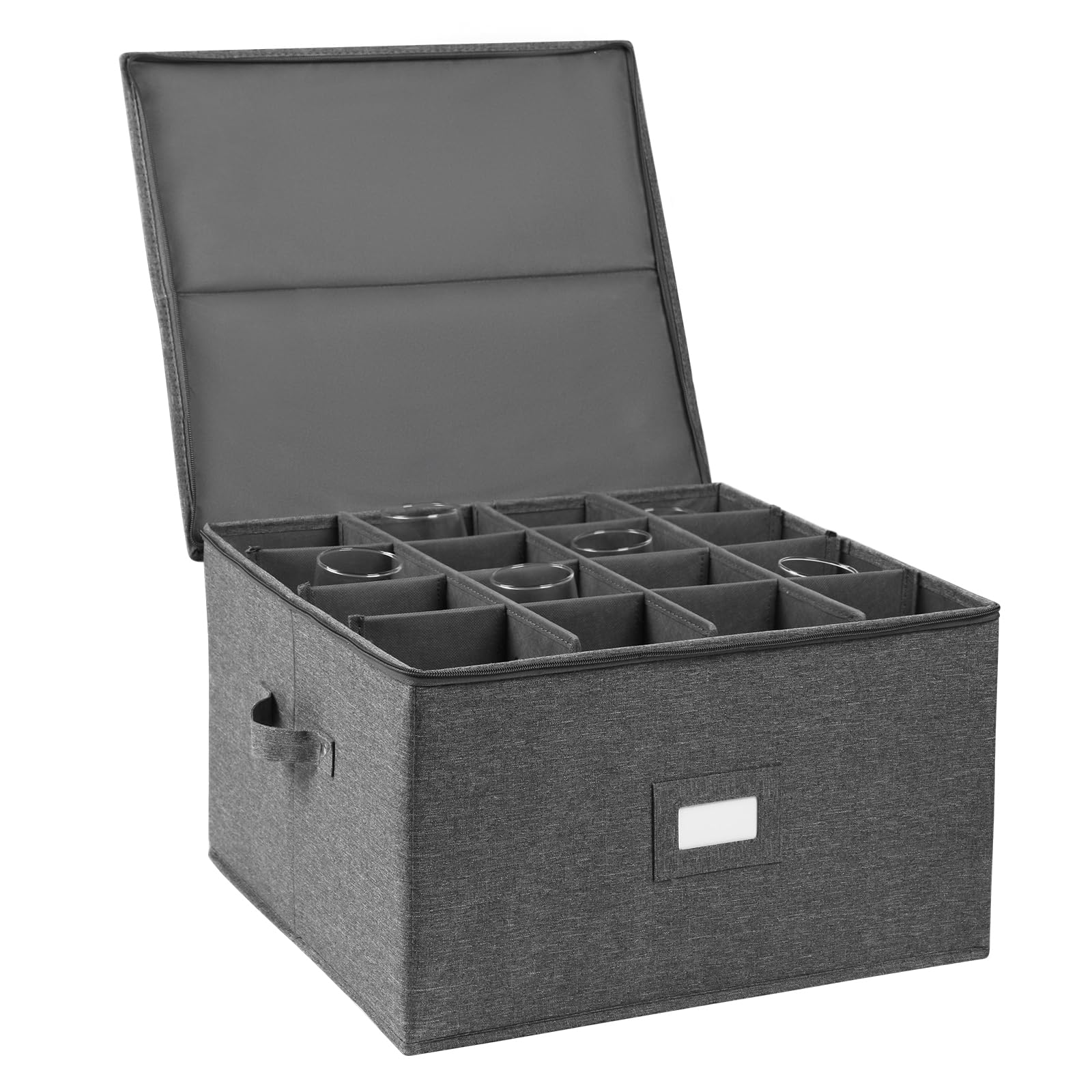 Popoly: caja de almacenamiento para cristalería con capacidad para 16 copas, organizada y segura.