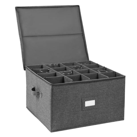 Popoly: caja de almacenamiento para cristalería con capacidad para 16 copas, organizada y segura.
