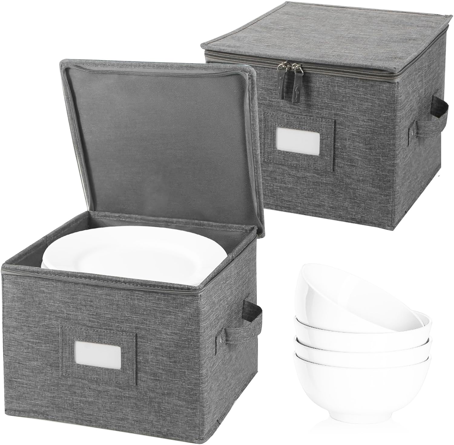 Popoly contenedor para platos 8.5x6 pulgadas, apilable y seguro.