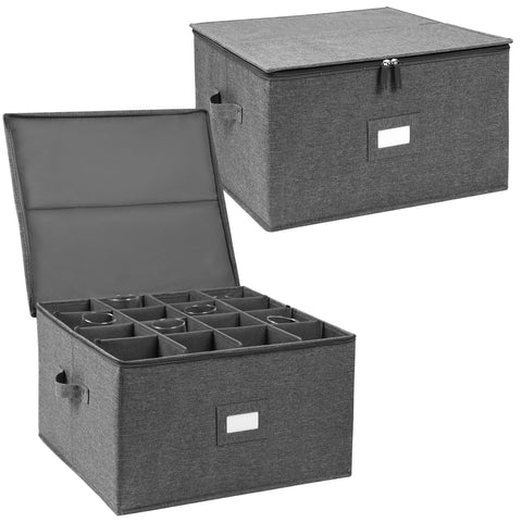 Popoly estuche de cristalería, vista exterior, ideal para ordenar copas de vino