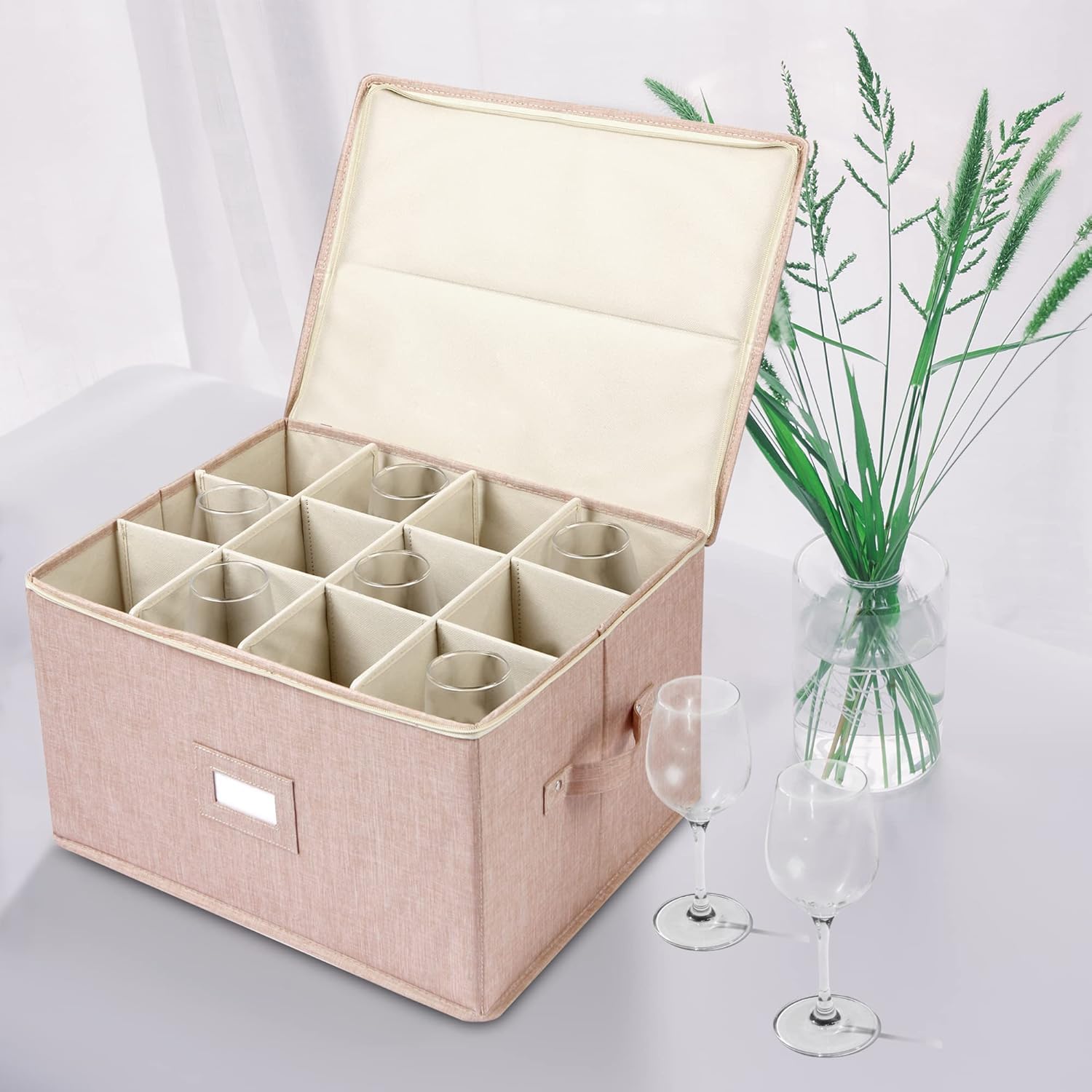 Popoly organizador apilable para cristal y copas, ideal para mudanza.