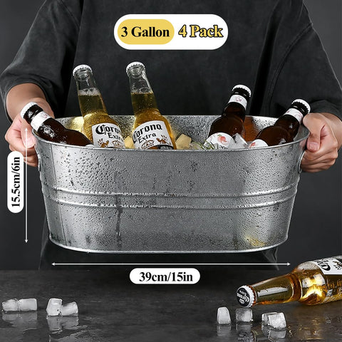 PORPOR BOOYA cubos para vino y cerveza galvanizados, ideales para brindar.