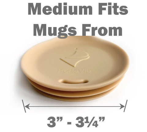 Porta Via tapa de silicona para tazas cerámicas, diseño práctico para llevar.