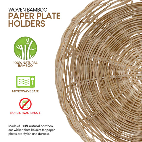 Portaplatos Stock Your Home wicker bambu disenio trenzado para eventos elegantes.