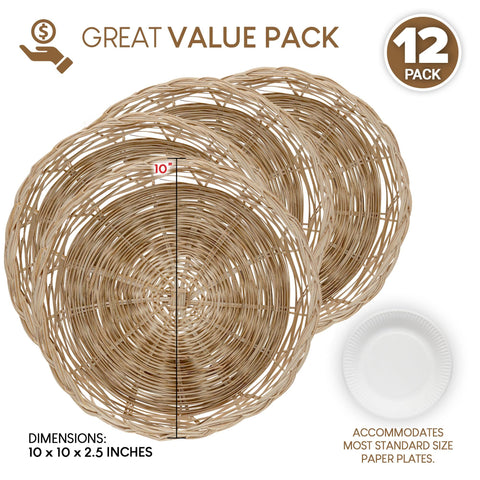 Portaplatos Stock Your Home wicker bambu usos microondas seguro para recalentar.