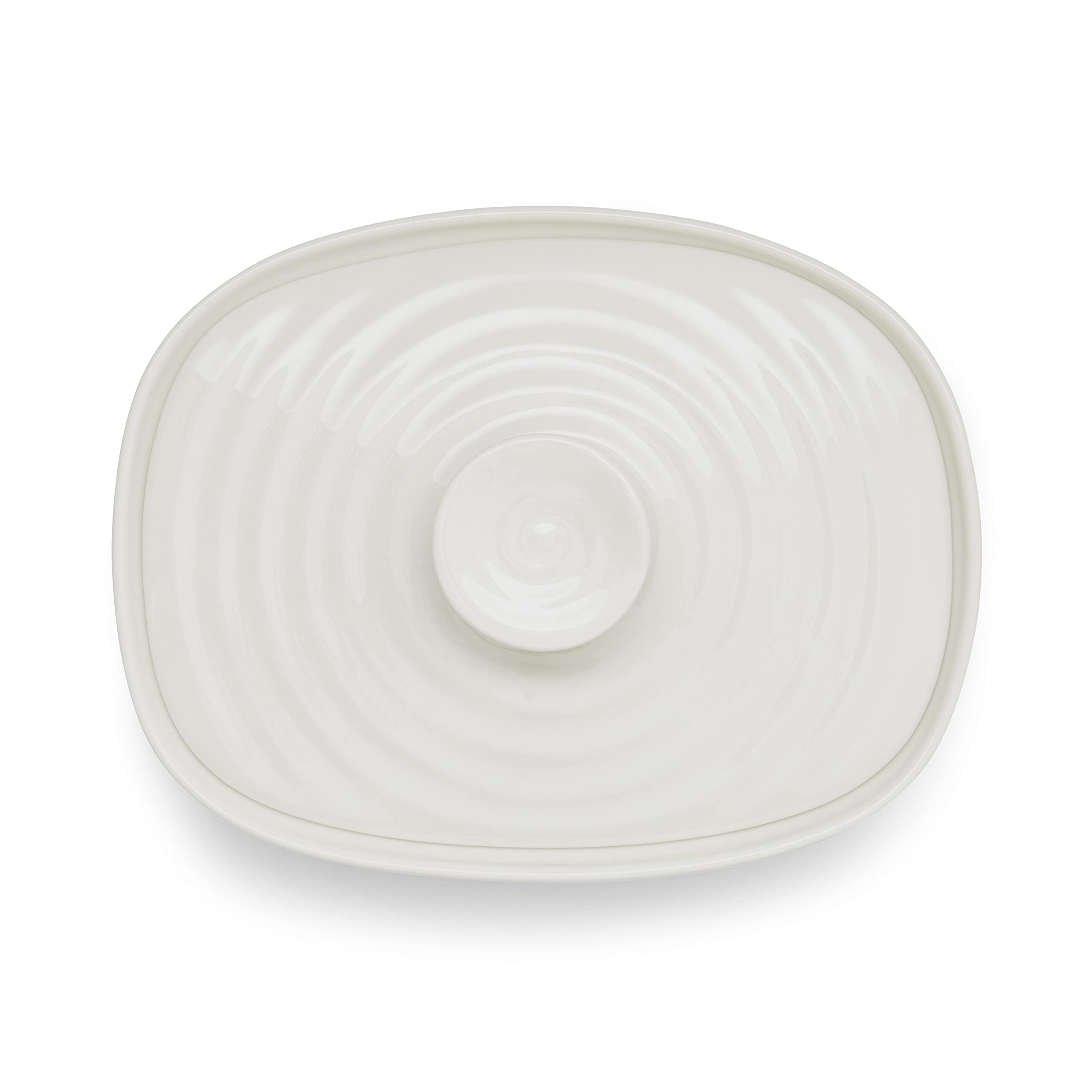 Frente del mantequero Portmeirion Sophie Conran, porcelana blanca y duradera