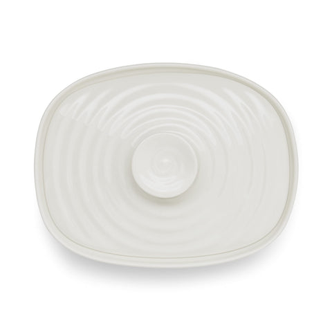 Frente del mantequero Portmeirion Sophie Conran, porcelana blanca y duradera