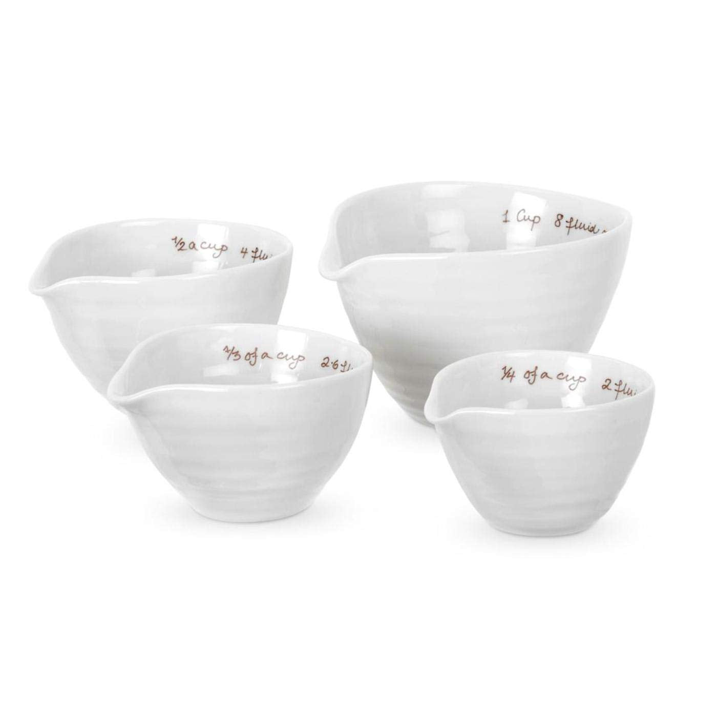 Portmeirion Sophie Conran tazas medidoras de porcelana blanca, uso preciso para hornear