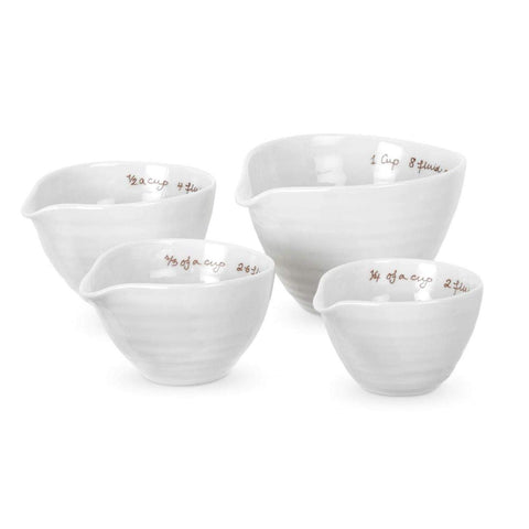 Portmeirion Sophie Conran tazas medidoras de porcelana blanca, uso preciso para hornear