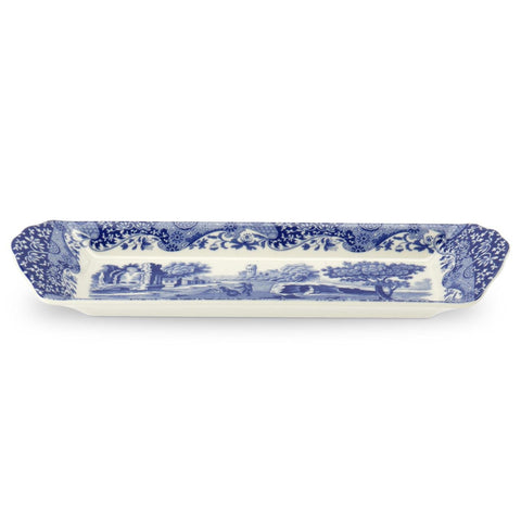 Portmeirion Spode Blue Italian bandeja decorativa de 9 pulgadas, borde azul para ensaladas.