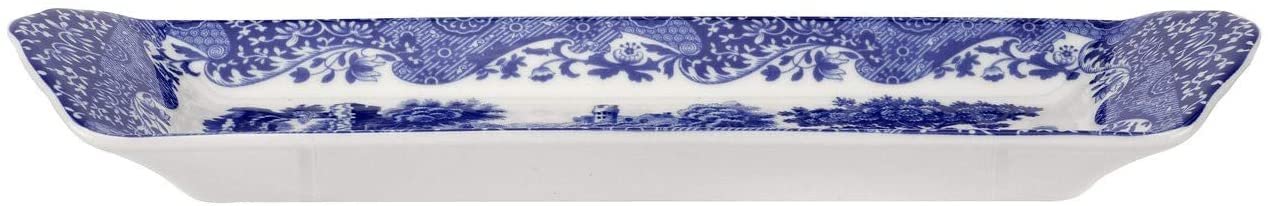 Portmeirion Spode Blue Italian bandeja con asas, útil para aperitivos y presentaciones.