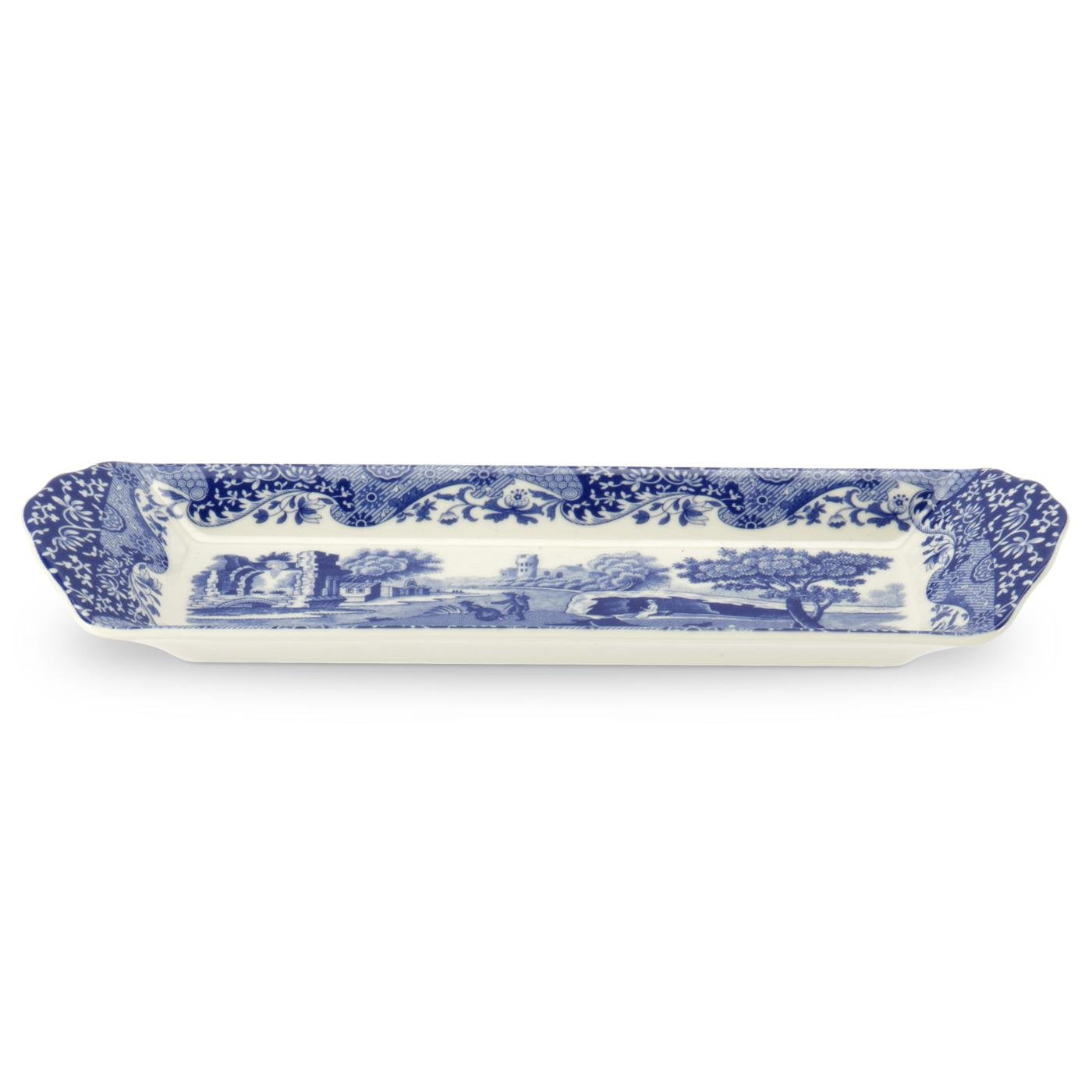Portmeirion Spode Blue Italian bandeja pequeña, frontal, ideal para servir aperitivos.