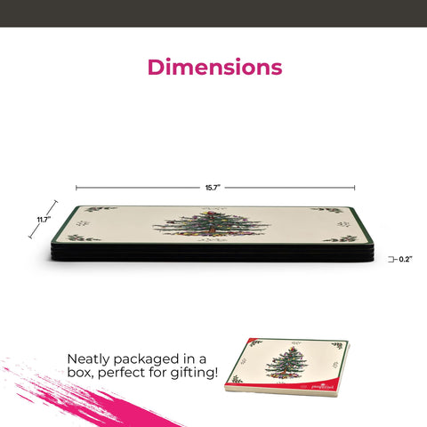 Portmeirion Spode Christmas Tree placemats coordinate with the collection for cohesive tables.