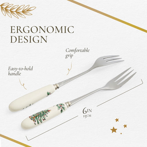 Mango de porcelana con patrón navideño por Portmeirion Spode aporta sofisticación.