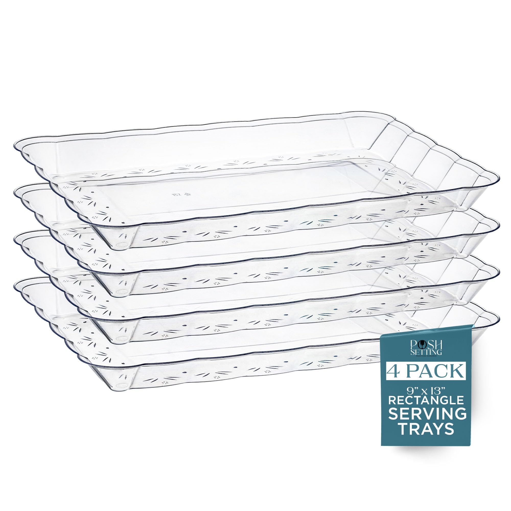 Posh Setting bandejas claras para servir ensaladas y postres