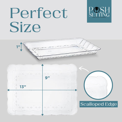 Posh Setting bandejas destellos dorado para eventos y celebraciones