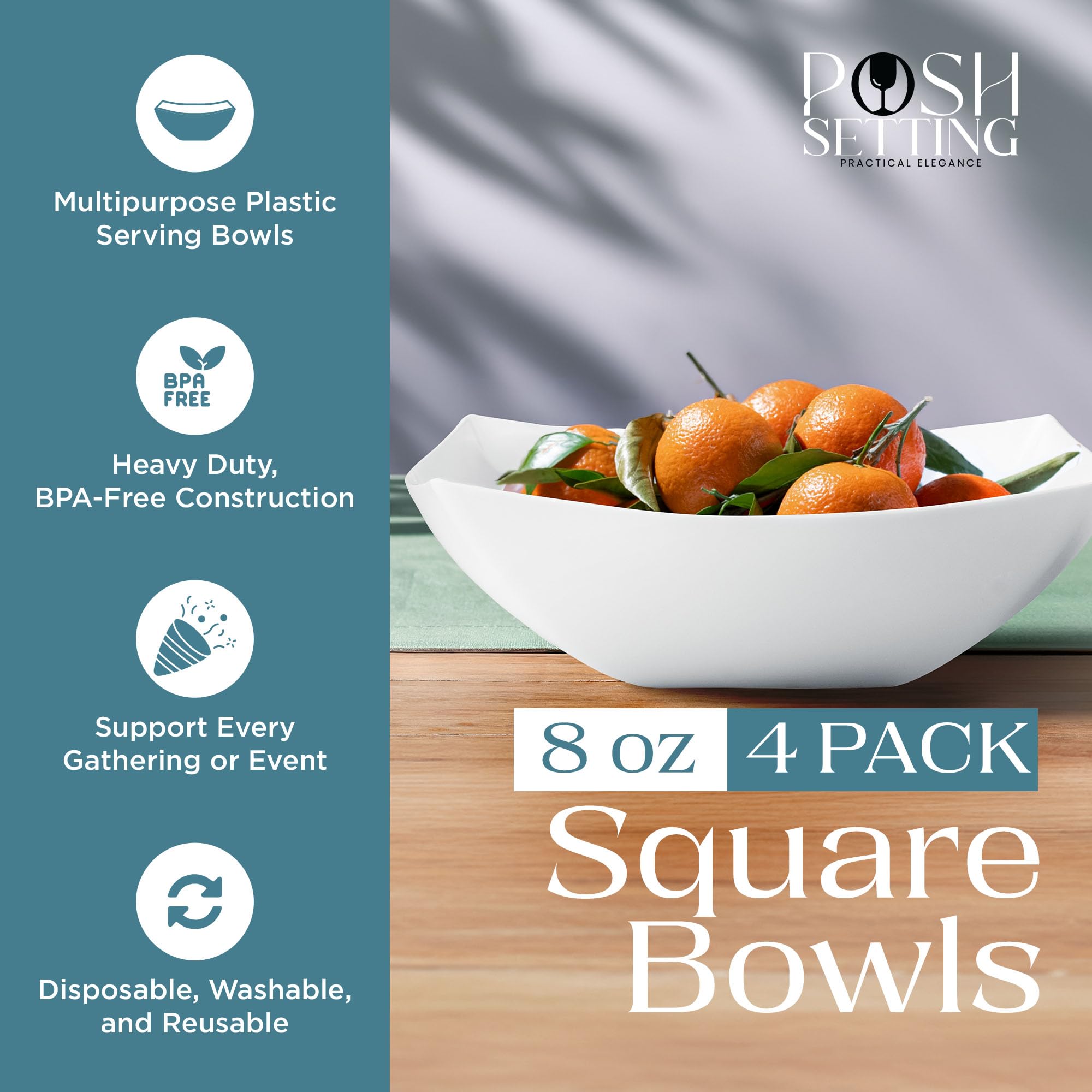 Posh Setting: cuencos blancos con borde dorado, ideal para presentaciones elegantes.