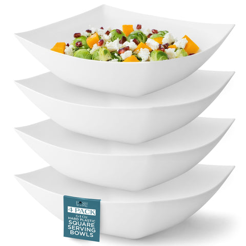 Posh Setting: cuencos cuadrados blancos para servir ensaladas o aperitivos.