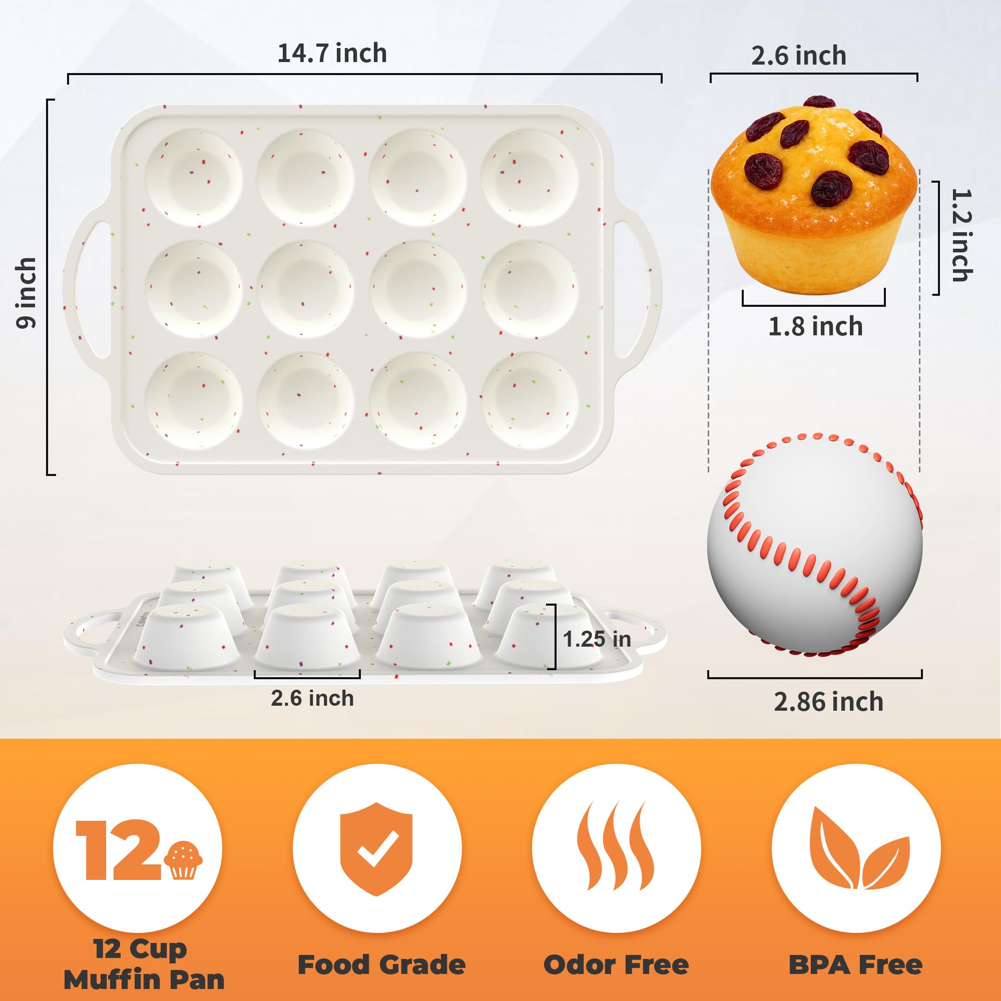 POSOSTO molde pequeño de muffin, tamaño 2.6 pulgadas para porciones individuales.