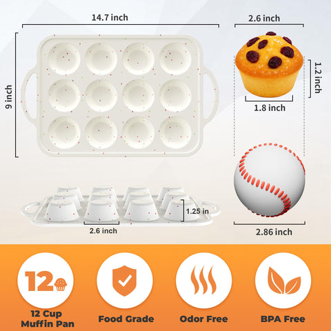 POSOSTO molde pequeño de muffin, tamaño 2.6 pulgadas para porciones individuales.
