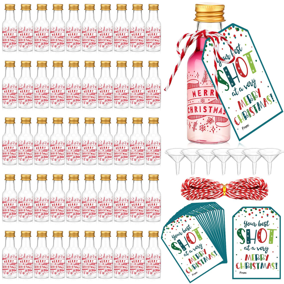 Botellas mini Potchen listas para regalar en la fiesta navideña