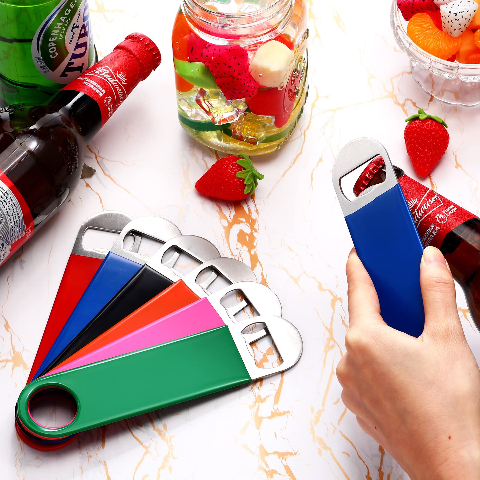 Potchen abrebotellas con orificio para colgar, almacenamiento cómodo