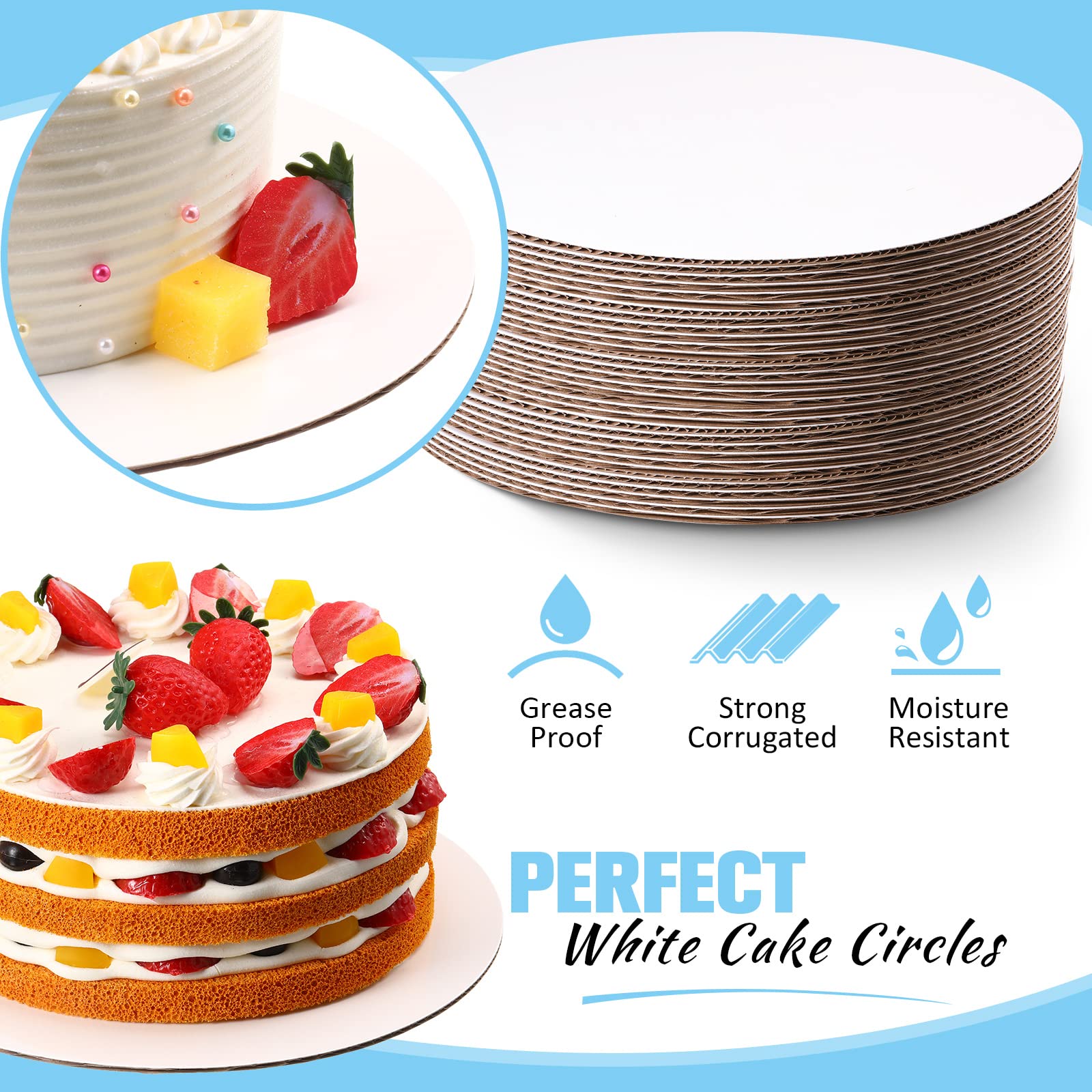 Potchen base circular resistente para tortas de varias capas.