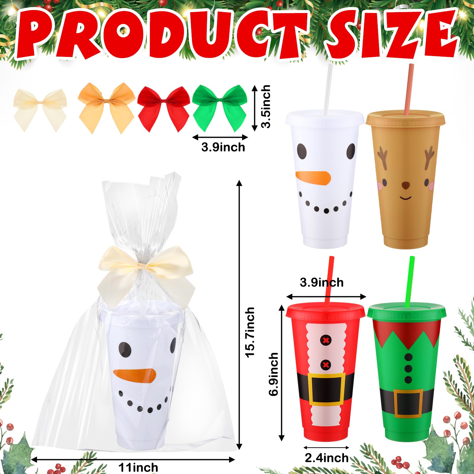 Potchen bolsa transparente con lazo, ideal para regalos o decoración de mesa.
