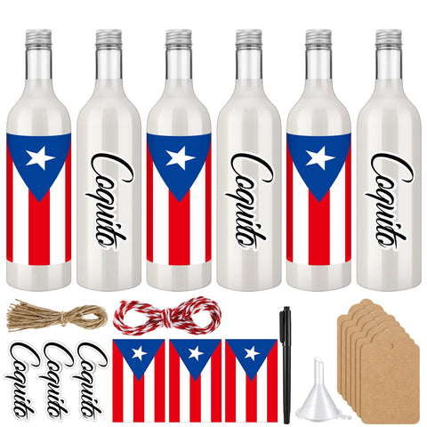 Botellas de coquito de Potchen en plástico de 750 ml, listas para regalar.