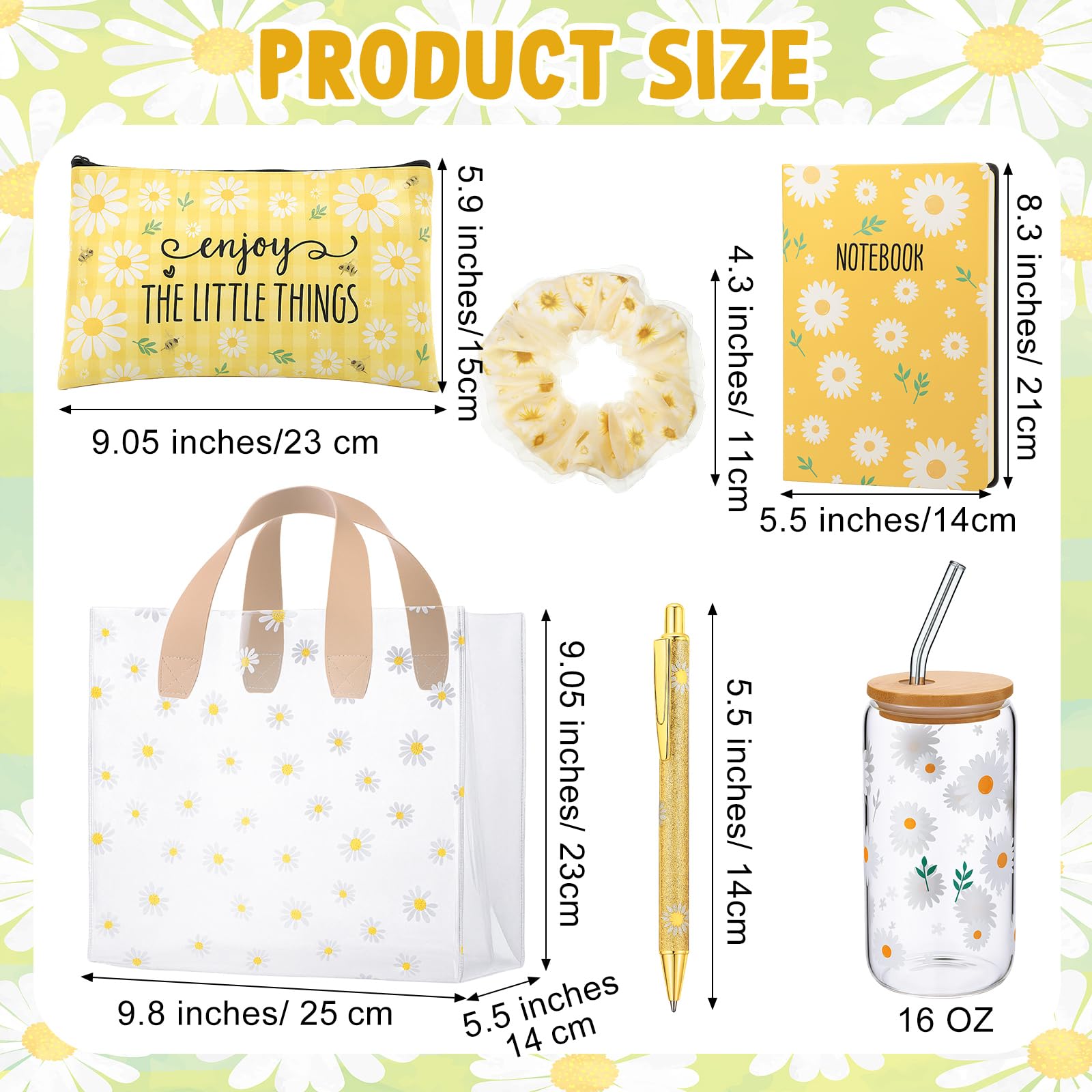 Potchen Daisy cuaderno con motivo margarita para tomar notas con estilo.