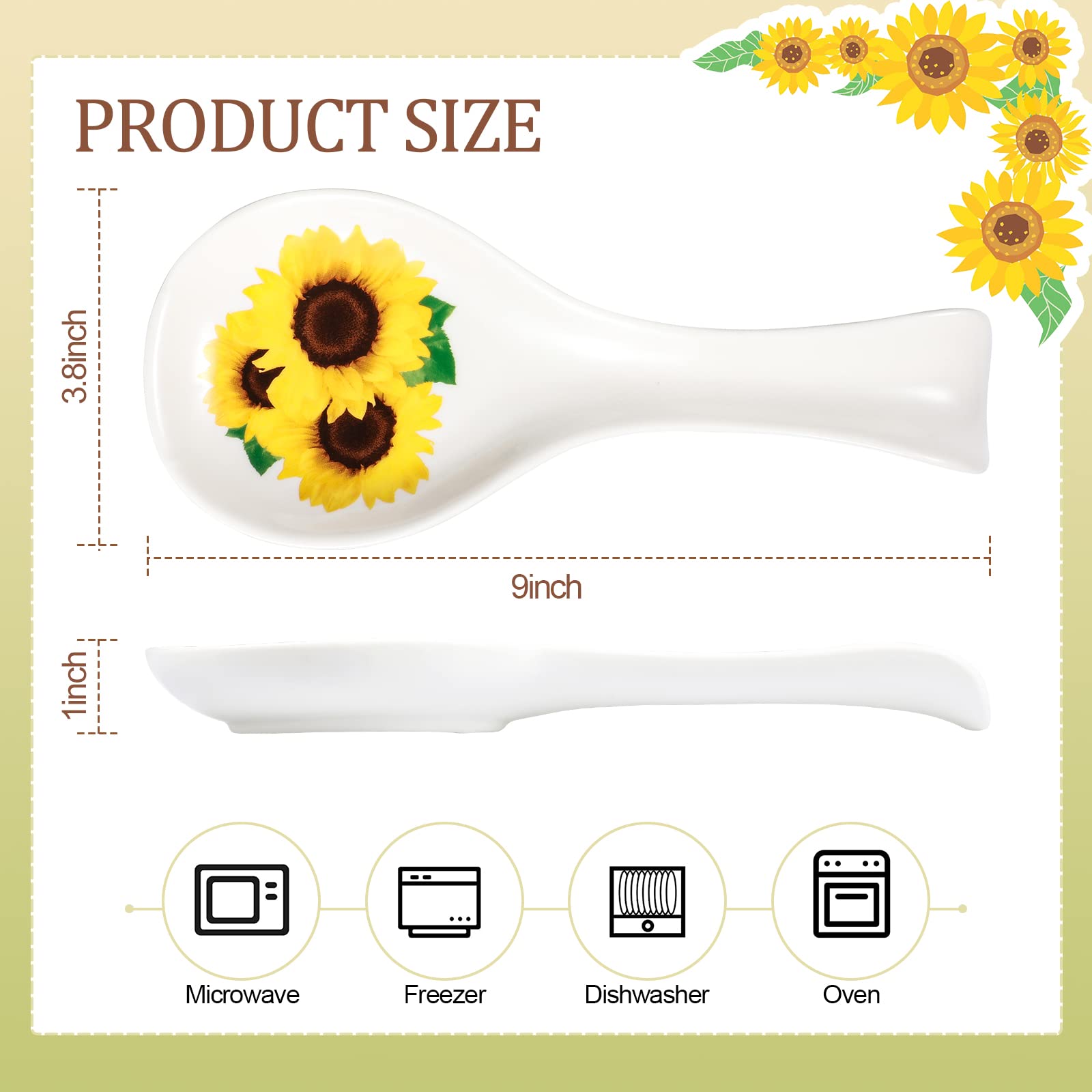 Potchen reposacucharas girasol cerámico diseño adorable para la cocina