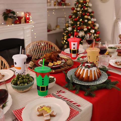 Potchen diseño Santa y muñeco de nieve, tema navideño encantador.