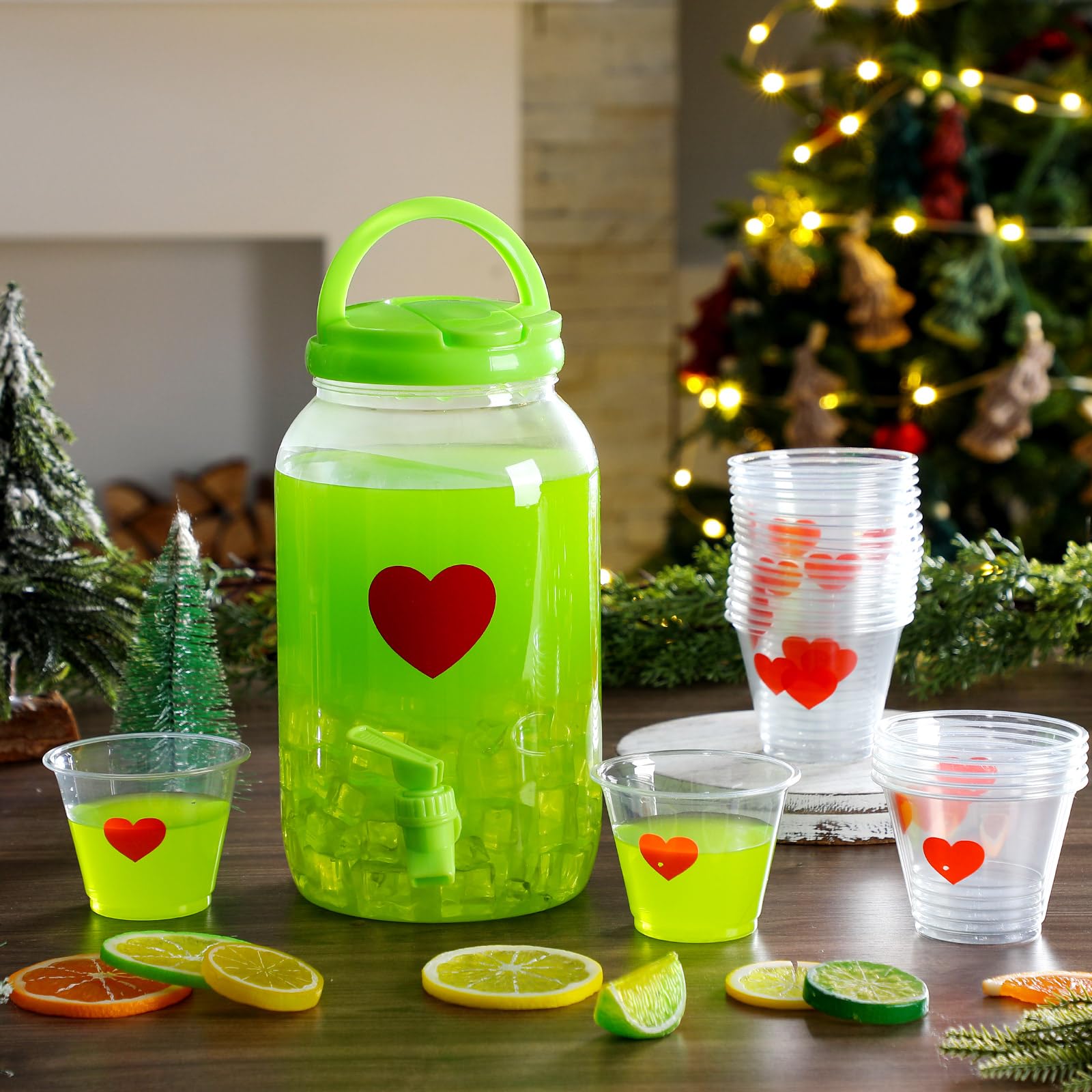 Potchen dispensador ponche 3.8L, ideal para servir bebidas en reuniones.