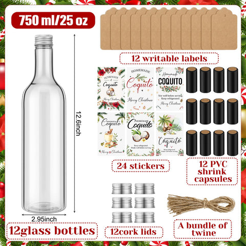 Potchen etiquetas coquito con seis diseños para personalizar regalos