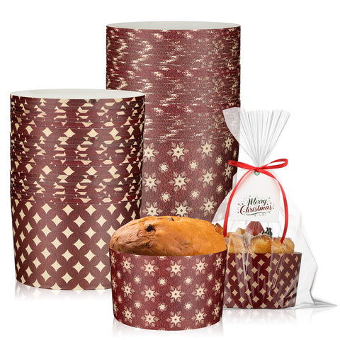 Potchen moldes de papel para panettone, 48 unidades, ideales para hornear lotes festivos